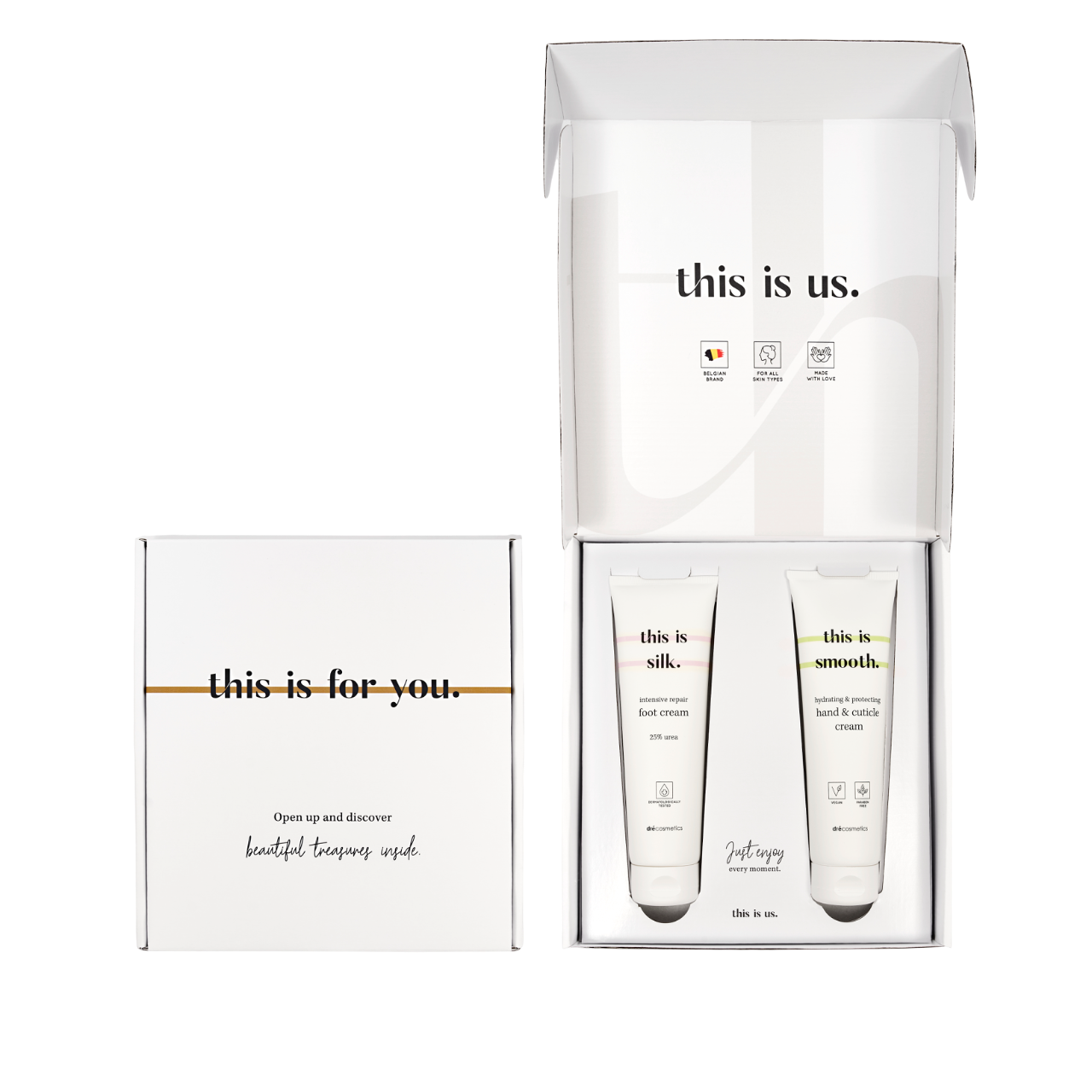 Cadeauset 'this is us.' Handcrème & voetcrème